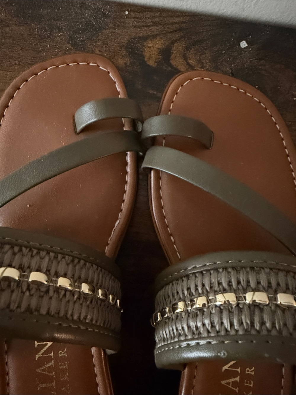 Italian Shoemakers Metallic Bronze Braided Slide Sandals - Picture 4 of 4